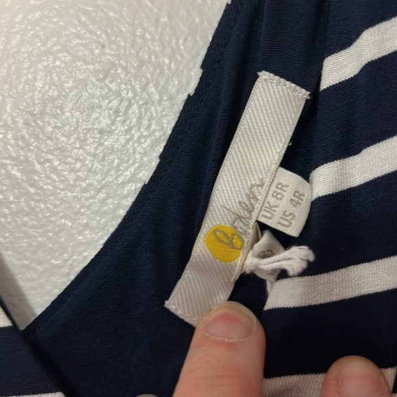 Boden Navy & White Stripes Sleeveless V-Neck Maxi Dress - Picture 6 of 6